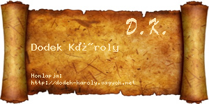 Dodek Károly névjegykártya
