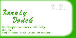 karoly dodek business card